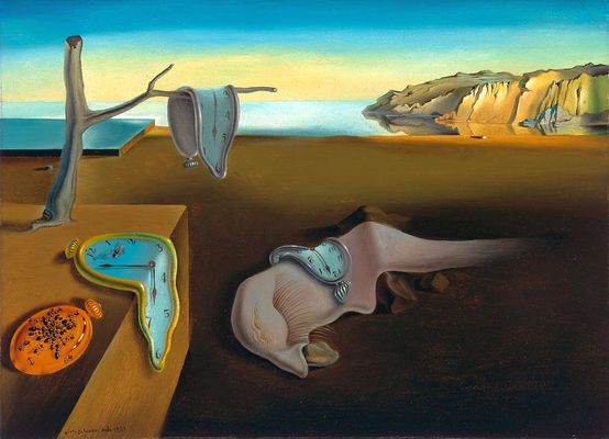 Salvador Dali: Az elfoly� id� (1931), olajfestm�ny. New York, Modern M�v�szeti M�zeum tulajdona, 1934-t�l. Forr�s: Wikip�dia