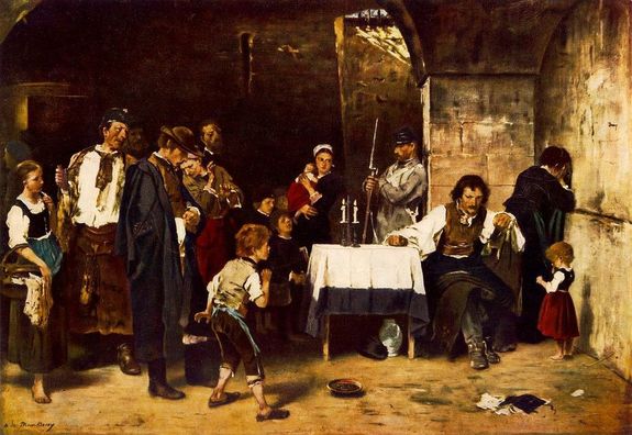 Munkcsi Munkcsy Mihly, 1868-ig Lieb Mihly Le, nmetl Michael von Munkcsy, frankofn nyelvterleten Michel Lo de Munkacsy  (Magyar Kirlysg, Munkcs, 1844. februr 20. – Nmet Birodalom, Endenich, 1900. mjus 1.) magyar festmvsz, a 19. szzad magyar festszetnek nemzetkzileg is elismert mestere. A festmny az 1870-es prizsi Szalon nagy aranyrmvel kitntetett Siralomhz msolata, az els kpet 1869-ben, mg flig ksz llapotban eladta. Forrs: Wikipdia. Kp forrsa: OSZK   