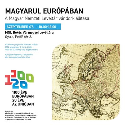 A szombati, gyulai killtsmegnyit programja. Plakt forrsa: MNL Bks Vrmegyei Levltra