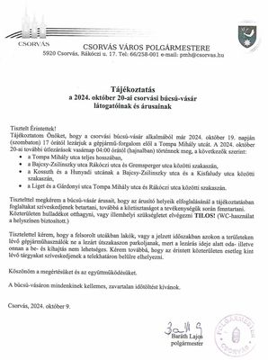 Tudnivalk a csorvsi bcs-vsr rusainak s ltogatinak. Kp forrsa: csorvas.hu