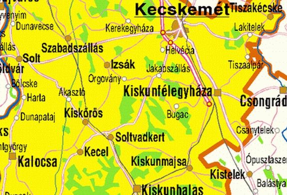  Bugac az Alfldn, a Duna-Tisza kzn, a Kiskunsgi-homokhtsgon, a Kiskunsgi Nemzeti Park terletn van, Bcs-Kiskun vrmegye kzps-keleti rszn. A nagykzsg a vrmegye szkhelytl, Kecskemttl, mintegy 40 kilomterre, dlre tallhat. Forrs: Wikipdia. Trkp: groomania.nl
