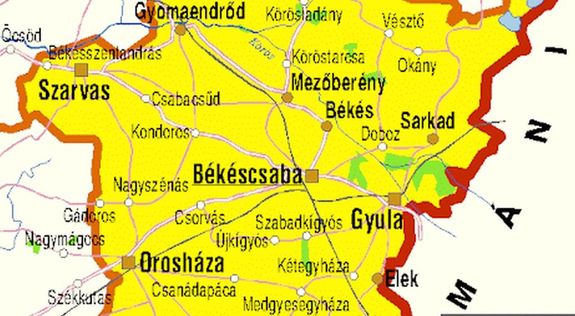 Mjus 7-n, szerdn, reggel, hrom szemlygpkocsi tkztt ssze Bks trsgben. Trkprszlet forrsa: ELTE Trkptudomnyi s Geoinformatikai Tanszk   