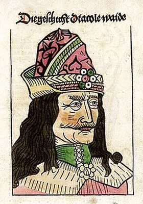 Drakula grf. Illusztrci a Die geschicht dracole waide cm mbl, 1488. Kp forrsa: Wikipdia