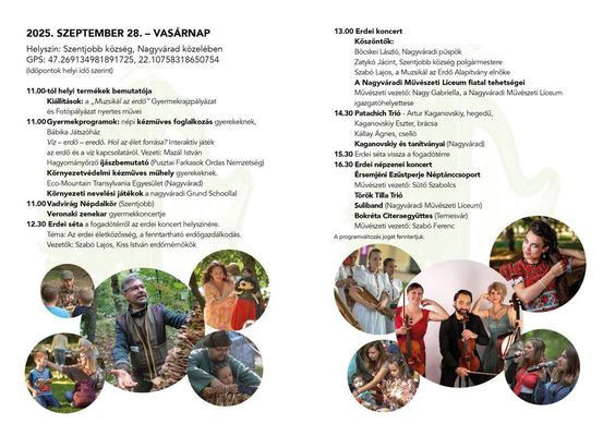 A Muzsikl az erd meghvi a rszletes programmal. Kpek forrsa: Szervezk   