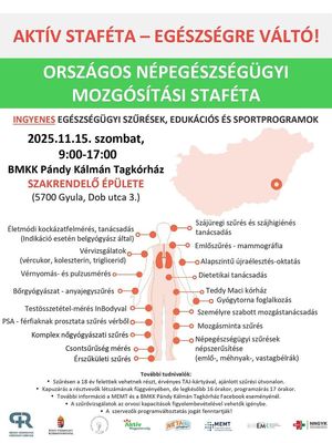 A szombati rendezvny –meghv-plaktja. Kp forrsa: Bks Vrmegyei Kzponti Krhz