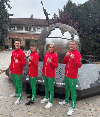 A tatai edztborban. Balrl jobbra: Viczin Dniel, Petr lili, Mezei Nikolett s Malatyinszki Bendegz. Kp forrsa: Szerz
