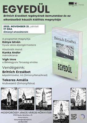 A pénteki könyvbemutató és kiállítás meghívó-plakátja. Kép forrása: Mogyoróssy János Városi Könyvtár A pénteki könyvbemutató és kiállítás meghívó-plakátja. Kép forrása: Mogyoróssy János Városi Könyvtár