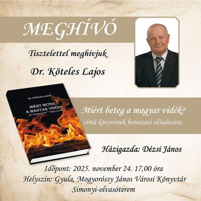 Dr. Kteles Lajos knyvbemutatjnak meghv-plaktja. Kp forrsa: Mogyorssy Jnos Vrosi Knyvtr