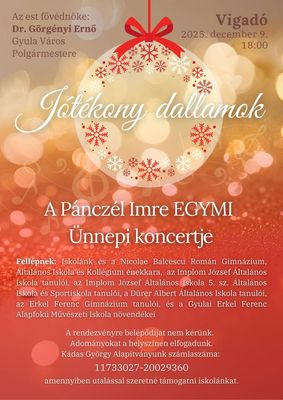 A holnapi, ünnepi koncert meghívó-plakátja. Kép forrása: Szervezők A holnapi, ünnepi koncert meghívó-plakátja. Kép forrása: Szervezők