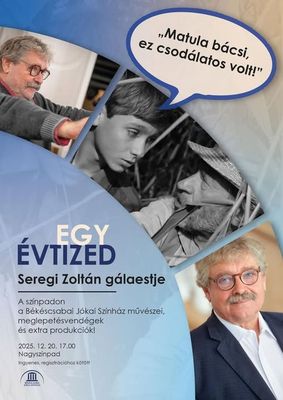 Seregi Zoltn igazgattl, nyugdjba vonulsa alkalmbl, nnepi glamsorral bcsznak 2025. december 20-n, szombaton, 17 rtl, a Bkscsabai Jkai Sznhz nagysznpadn. Kp: Bkscsabai Jkai Sznhz Facebook-oldala   