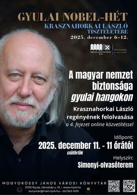 A Mogyorssy knyvtrban, a felolvass meghv-plaktja. Kp forrsa: Mogyorssy Jnos Vrosi Knyvtr