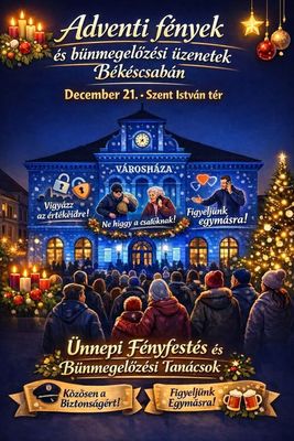 Mindenkit v�rnak a f�nyekkel, gondolatokkal �s �nnepi hangulattal teli programra. K�p forr�sa: B�k�s v�rmegyei rend�rs�g Facebook-oldala