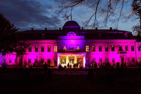 Lila sz�nnel vil�g�tott�k meg a gyulai Alm�sy-kast�lyt a korasz�l�ttek vil�gnapj�n, november 17-�n. K�p forr�sa: Viharsarki Korasz�l�ttment� Alap�tv�ny Facebook-oldala   