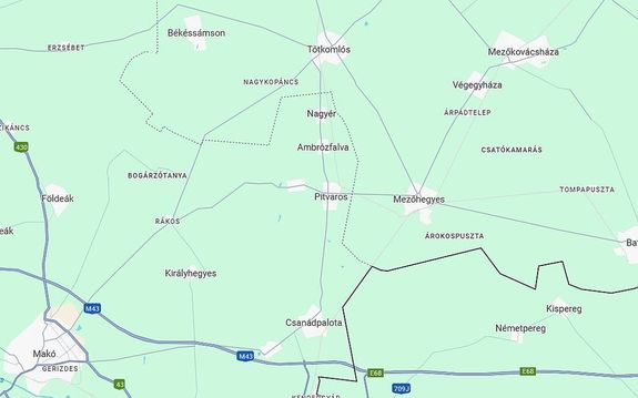 �rokba borult egy szem�lyaut� B�k�s v�rmegy�ben, janu�r 15-�n, ma, reggel, a 4421-es �t B�k�ss�mson �s T�tkoml�s k�z�tti szakasz�n, a 4. kilom�tern�l. T�rk�p forr�sa: magyarepitok.hu   