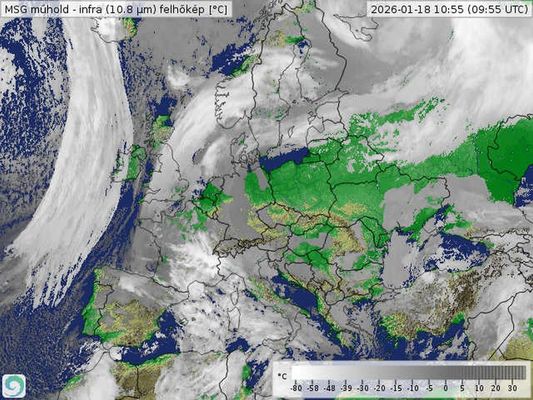 Eur�pa m�holdas t�rk�pe, 2026. janu�r 18-�n. T�rk�p forr�sa: HungaroMet Zrt.   