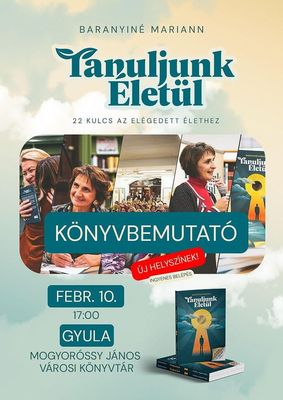 A keddi k�nyvbemutat� megh�v�-plak�tja. K�p forr�sa: Mogyor�ssy J�nos V�rosi K�nyvt�r   