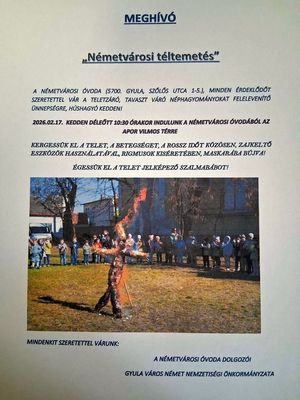 A holnapi t�ltemet� megh�v�-plak�tja. K�p forr�sa: N�metv�rosi �voda Facebook-oldala