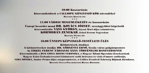 A gyulai, �nnepi megeml�kez�sek megh�v�i. K�pek forr�sa