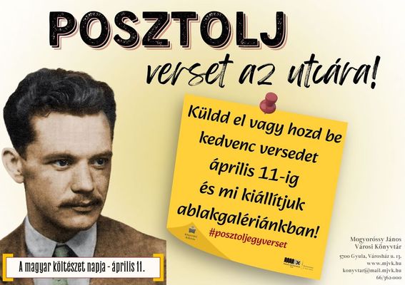 A k�nyvt�r felh�v�sa a magyar k�lt�szet napja alkalm�b�l. K�p forr�sa: Mogyor�ssy J�nos V�rosi K�nyvt�r