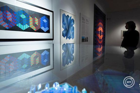 K�pek az �j Vasarely-ki�ll�t�sr�l a megnyit� napj�n, 2026. �prilis 9-�n. K�pek: MTI / Ruprech Judit