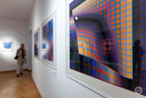 K�pek az �j Vasarely-ki�ll�t�sr�l a megnyit� napj�n, 2026. �prilis 9-�n. K�pek: MTI / Ruprech Judit