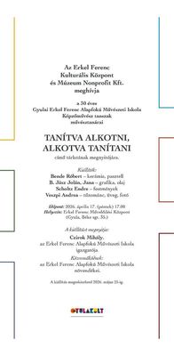 A Gyulai Erkel Ferenc Alapfok� M�v�szeti Iskola k�pz�m�v�sz tanszak m�v�sztan�rai ki�ll�t�s�nak megh�v�ja. Megh�v� forr�sa: Gyulakult