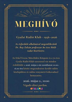 A Gyulai R�di� Klub megh�v�ja. K�p forr�sa: Gyulai R�di� Klub Facebook-oldala