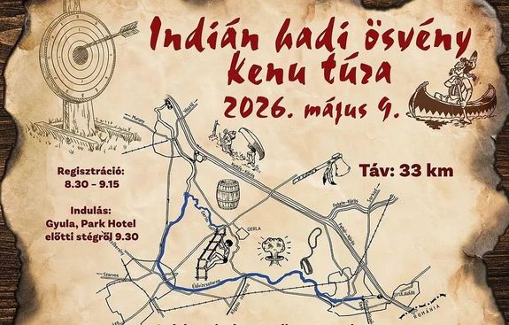 Az indi�n kenu t�ra �tvonala