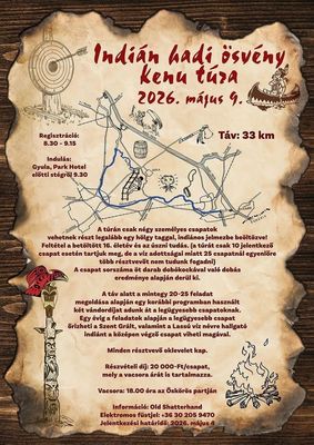 Az indi�n kenu t�ra plak�tja az inform�ci�kkal