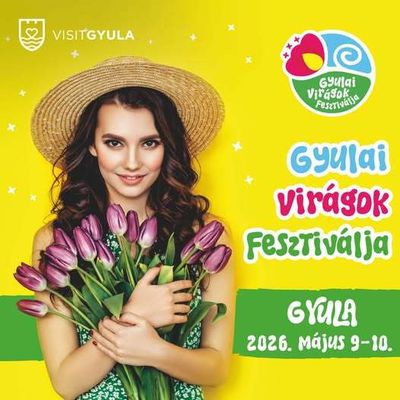 A Gyulai Vir�gok Fesztiv�lj�nak idei plak�tja. K�p forr�sa: Erkel Ferenc M�vel�d�si K�zpont Facebook-oldala   