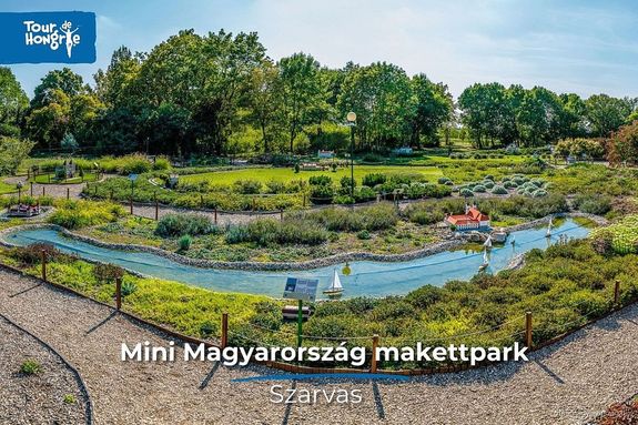 A parkban, apr� z�szl�k mutatj�k a verseny �tvonal�t. K�p forr�sa: Tour de Hongrie Facebook-oldala