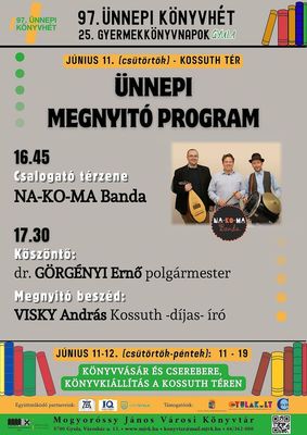 A gyulai �nnepi k�nyvh�t megh�v� plak�tjai. K�pek: Mogyor�ssy J�nos V�rosi K�nyvt�r   