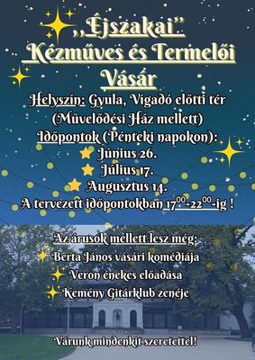 Az �jszakai k�zm�ves �s termel�i v�s�r plak�tja. K�p forr�sa: a rendezv�ny Facebook-oldala