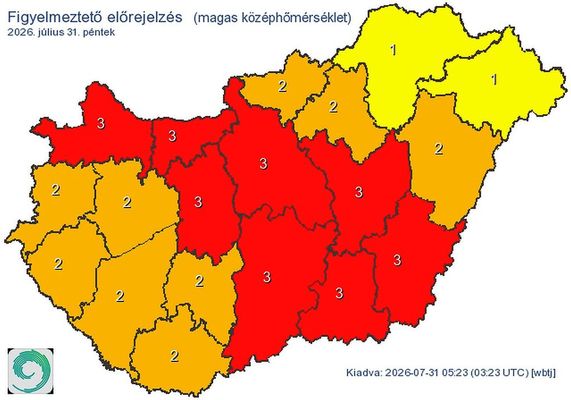 Ma, ez v�rhat� a HungaroMet Nonprofit Zrt. t�rk�pe szerint. T�rk�p: met.hu