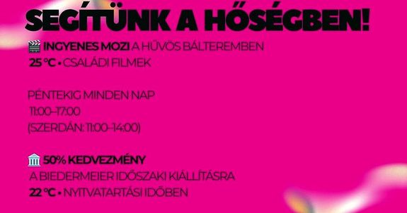 A p�ntekig, d�jtalanul l�togathat� filmvet�t�sek plak�tja. K�p forr�sa: Gyulai Alm�sy-kast�ly L�togat�k�zpont Facebook-oldala
