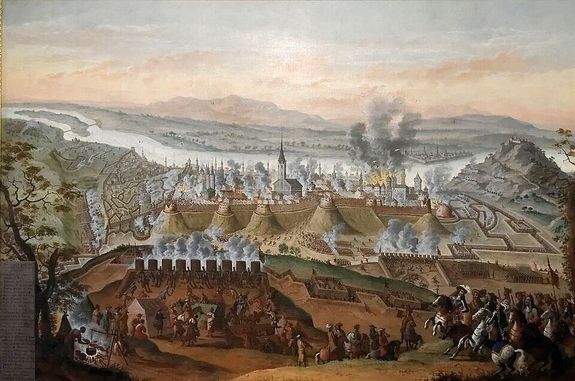 Budav�r ostroma (1686) Lotaringiai K�roly t�bor�b�l n�zve, Franz Geffels (1625 – 1694) festm�ny�n. Magyar Nemzeti M�zeum. K�p forr�sa: Wikip�dia