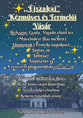 Az �jszakai K�zm�ves �s Termel�i V�s�r plak�tja. Plak�t forr�sa: a v�s�r Facebook-oldala