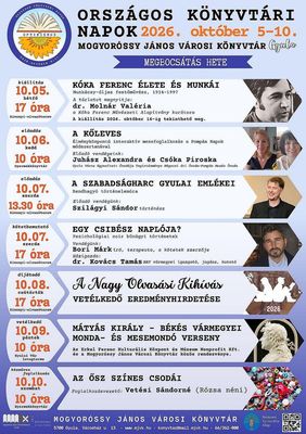  A gyulai k�nyvt�ri h�t programjainak plak�tja. K�p: mjvk.hu