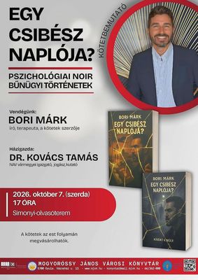 Bori M�rk k�nyvbemutat�j�nak plak�tja. K�p: mjvk.hu