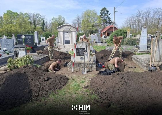 Felt�r�s a dombiratosi temet�ben, 2026 �prilis�ban. K�p forr�sa: Magyar hadis�rgondoz�s / Facebook